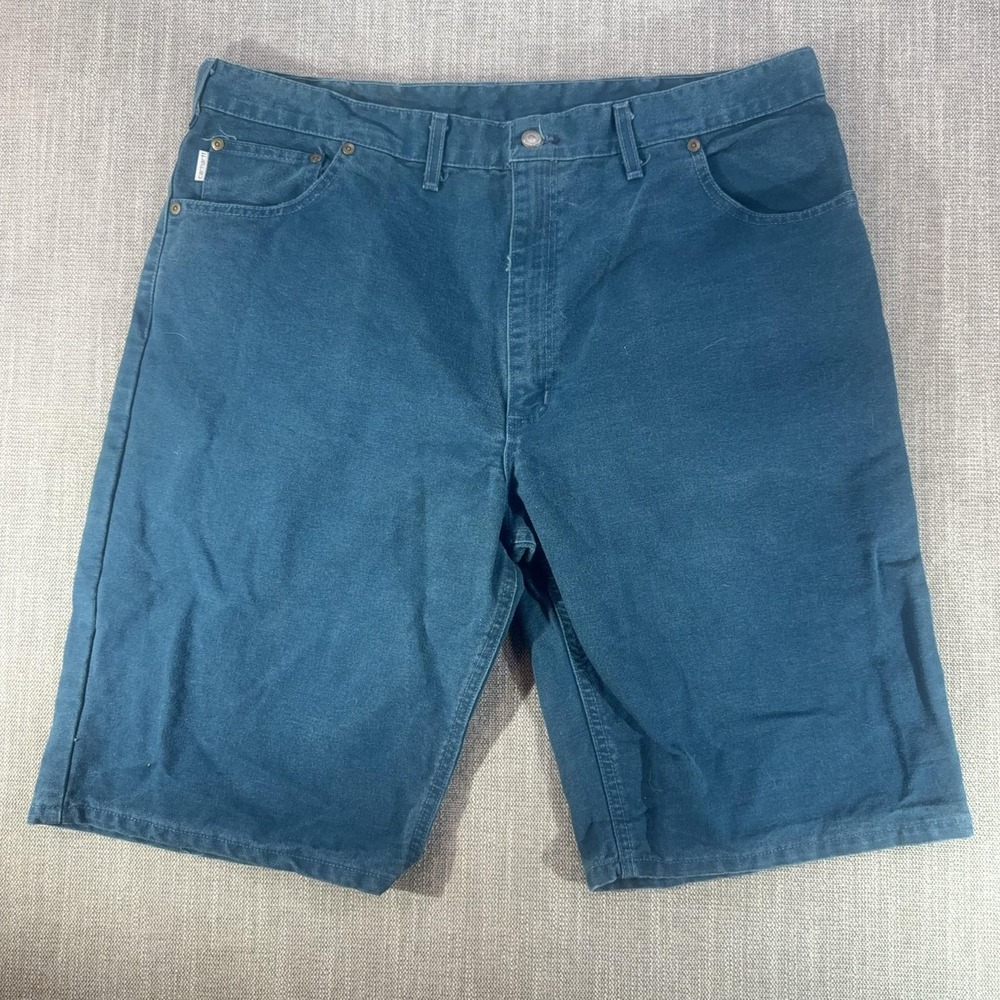 Vintage Carhartt Shorts Mens 42 Teal WU4955 Duck Canvas Rare 90s Carpenter USA